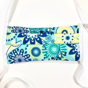 *SALE 4/$20 MASKS* Aqua Blue & Yellow Floral Mask